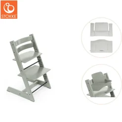 Tripp Trapp® Højstol inkl. babysæt og hynde - glacier green-Børn Højstole Med Tilbehør