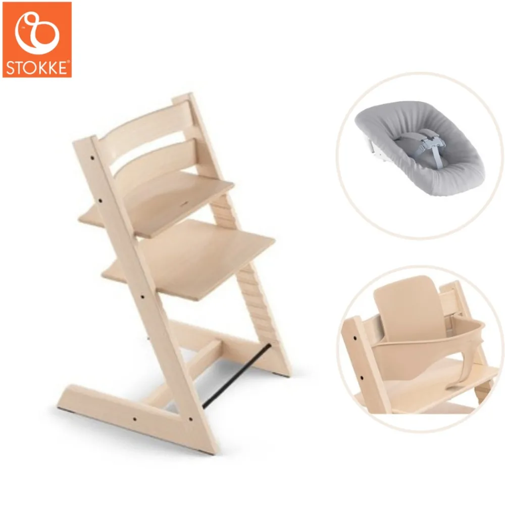 Tripp Trapp® Højstol inkl. newborn sæt og babysæt - natur-Børn Højstole Med Tilbehør