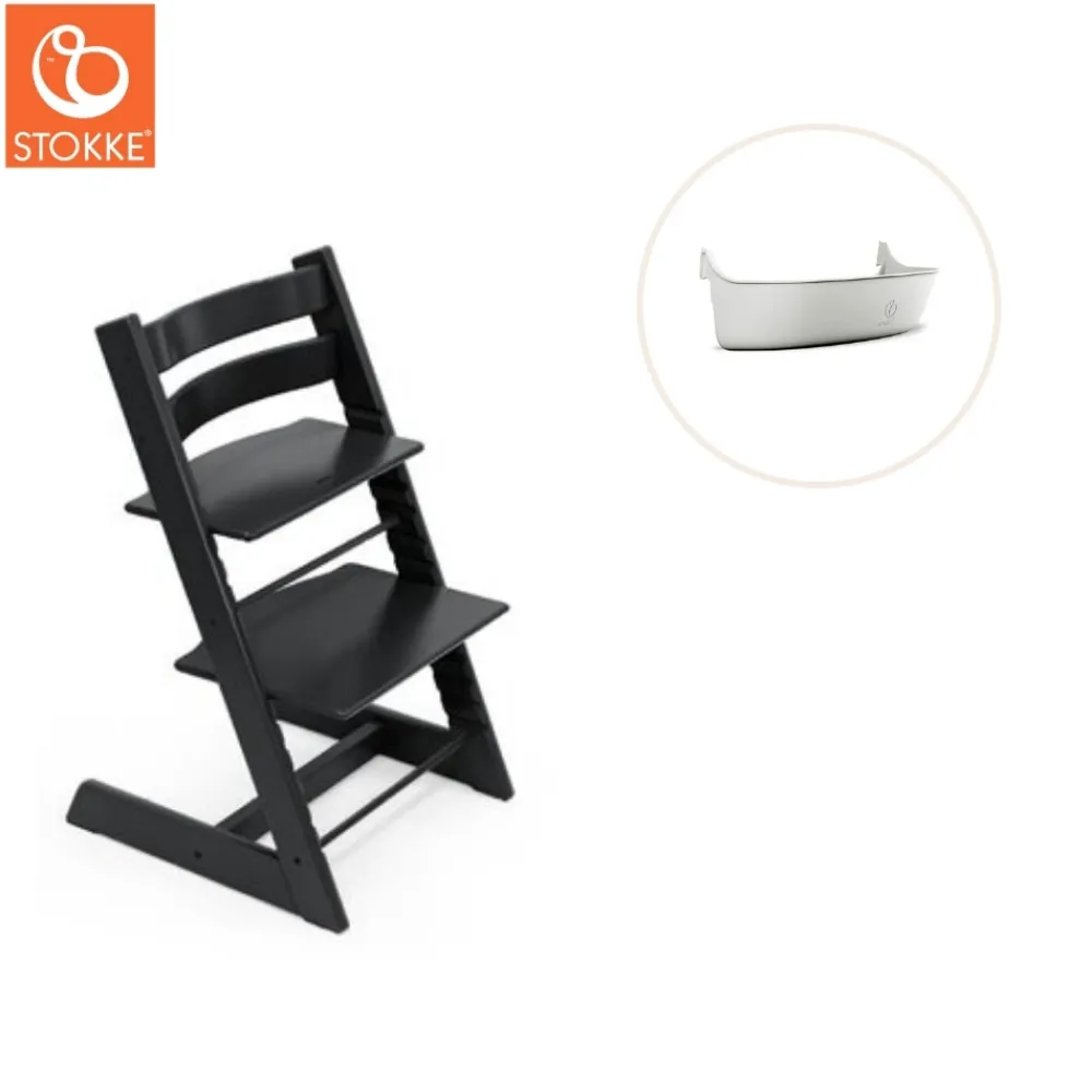 Tripp Trapp® Højstol inkl. storage opbevaring - sort-Børn Højstole Med Tilbehør