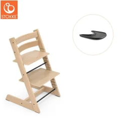Stokke® / Tripp Trapp® Højstol inkl. tray - eg natur/sort-Børn Højstole Med Tilbehør