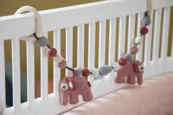 Sebra Hæklet barnevognskæde, elefanten Fanto - pink- Legetøj Til Barnevogne & Autostole