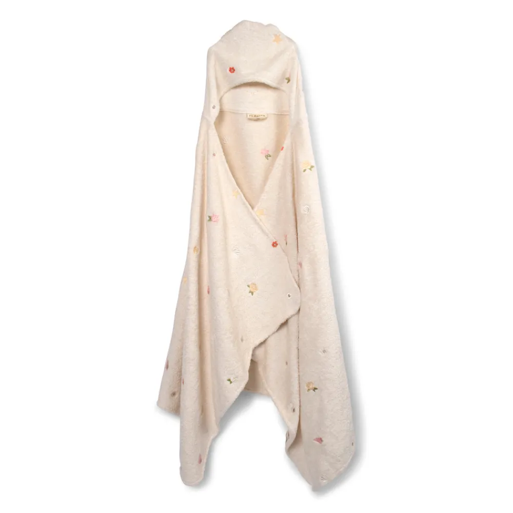 Filibabba Håndklæde broderet m. hætte - Ocean Blossom-Børn Badekåber & Håndklæder