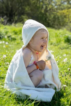 Filibabba Håndklæde broderet m. hætte - Ocean Blossom-Børn Badekåber & Håndklæder