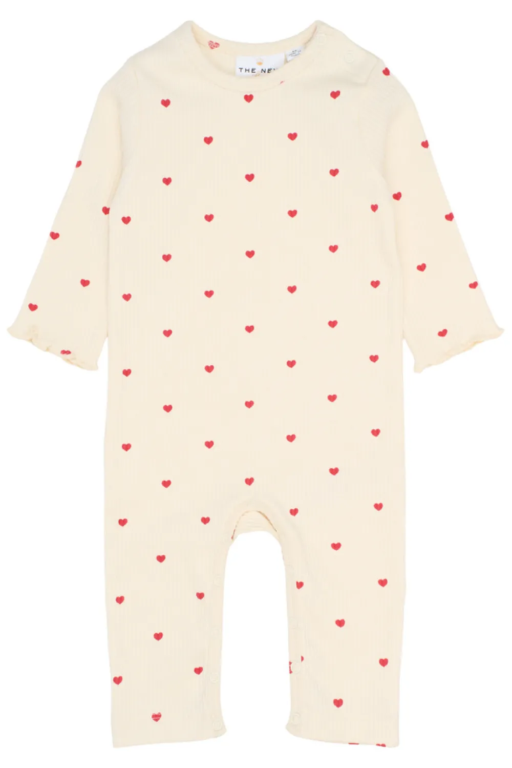 The New Siblings Holiday Heart Rib Jumpsuit - GARDENIA- Juletøj|Heldragter U. Fod