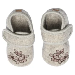 Melton Hortensia uld hjemmesko - Beige Melange- Uld Hjemmesko