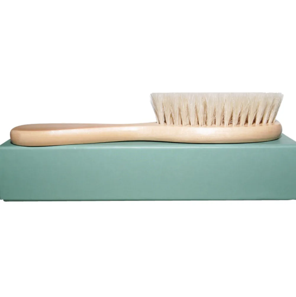 Oopsy Hårbørste med naturlig bløde gedehår og lotustræ- Plejeartikler Til Baby