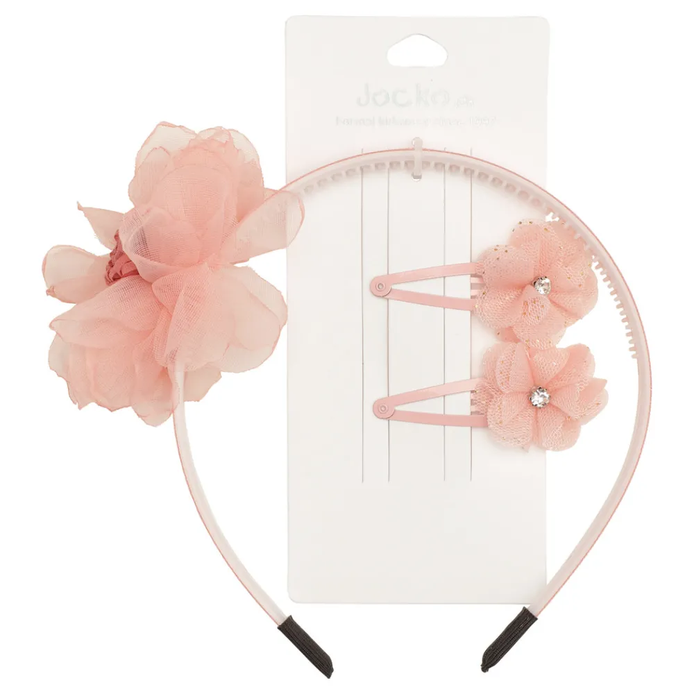 Jocko Hårpyntsæt - Lyserød- Festtøj & Tilbehør