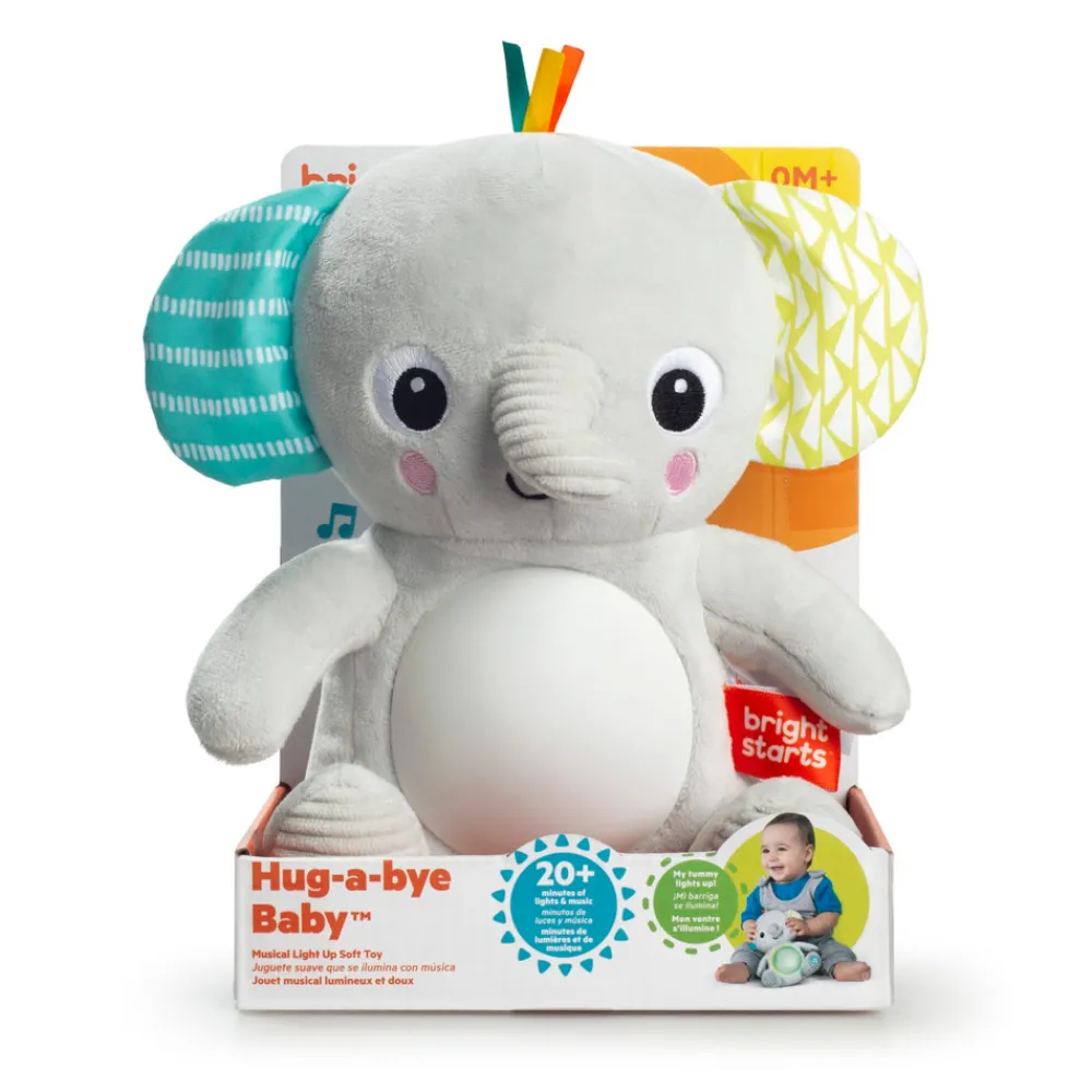 Bright Starts Hug-a-bye Baby musikalsk elefant-plysdyr med lys- Bamser Med Musik