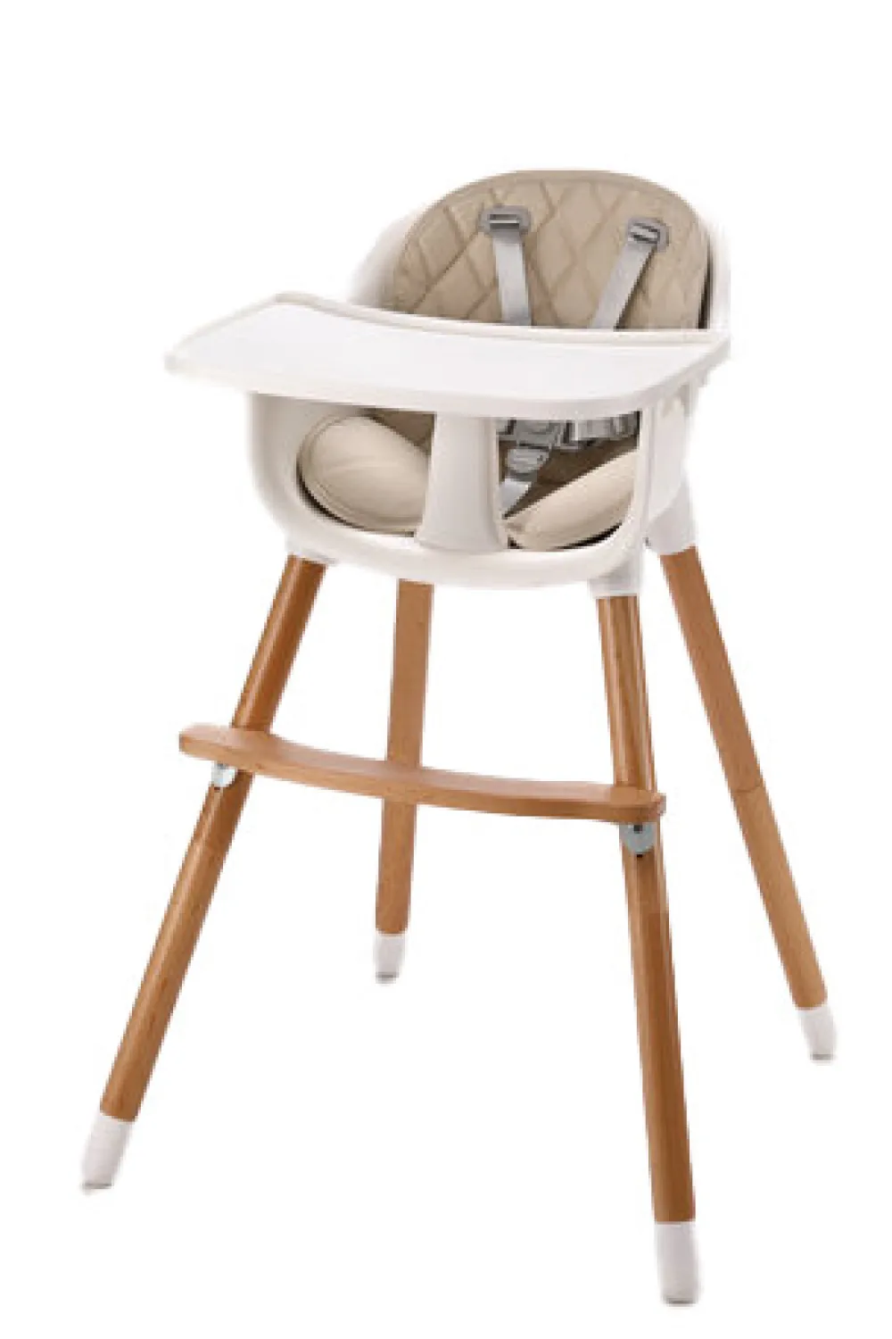 BeKids 2-i-1 højstol - beige-Børn Højstole Med Tilbehør