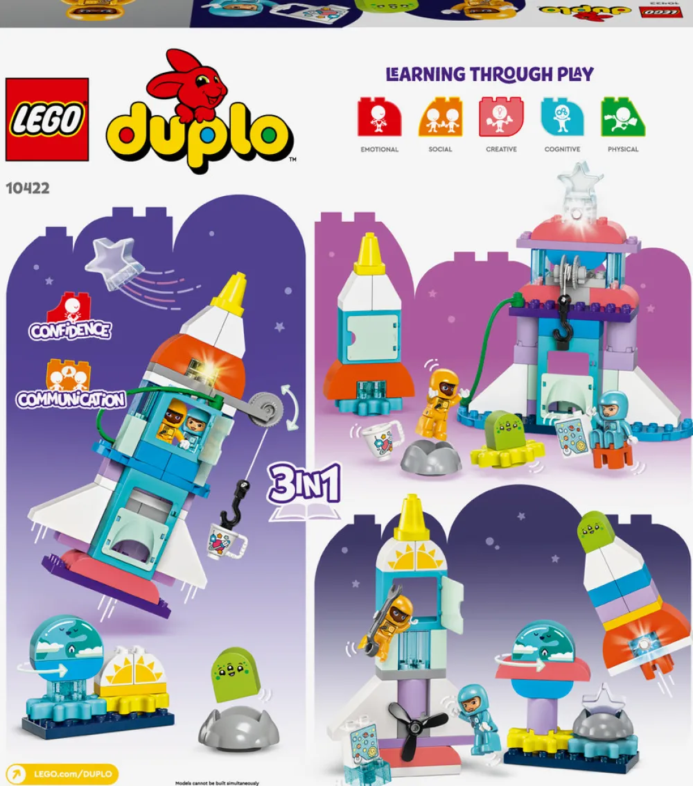 LEGO Duplo 3-i-1-eventyr med rumfærge 10422 LEGO® DUPLO®- Lego