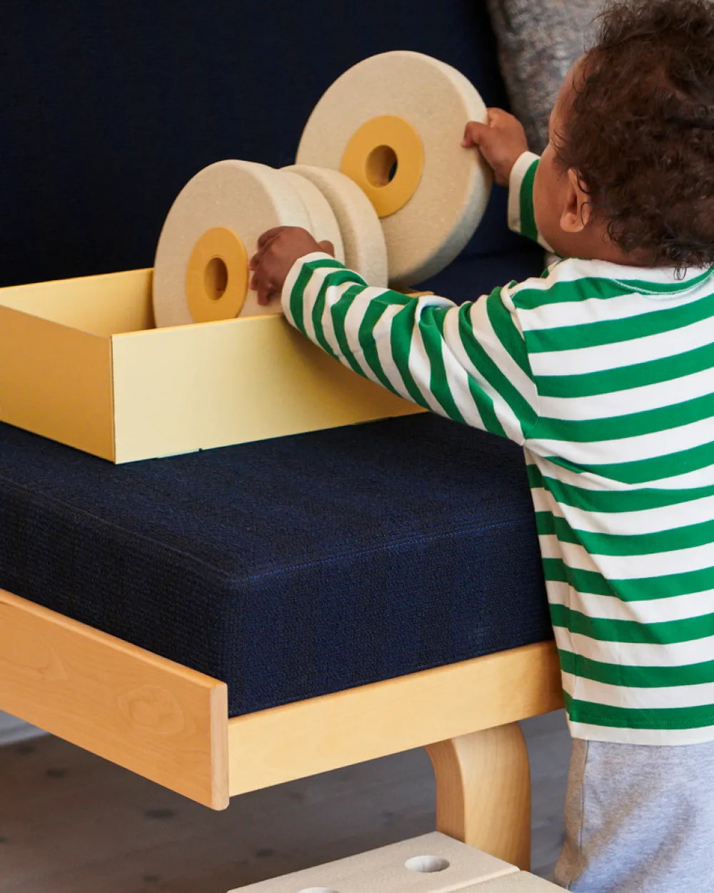 MODU 3-in-1 Baby Walker Sand Grey / Honey Yellow- Gåvogne & Aktivitetsborde