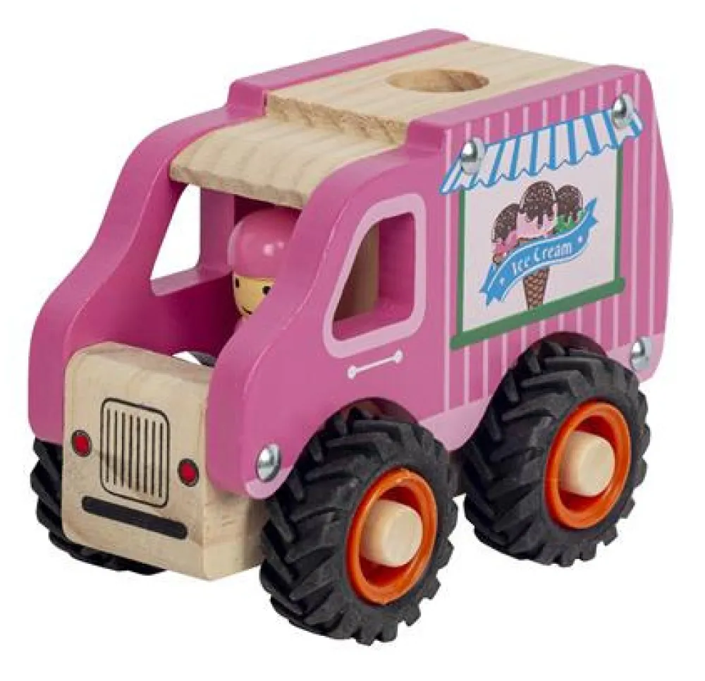 Magni Isbil i træ med gummihjul- Legetøjsbiler