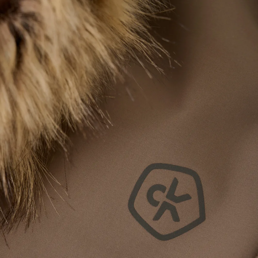 Color Kids Jakke m. Fake Fur - Fossil- Vinterjakker & Bukser