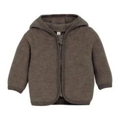 HUTTEliHUT Jakke Ører Uld Fleece - Brown Melange- Uldoverdele