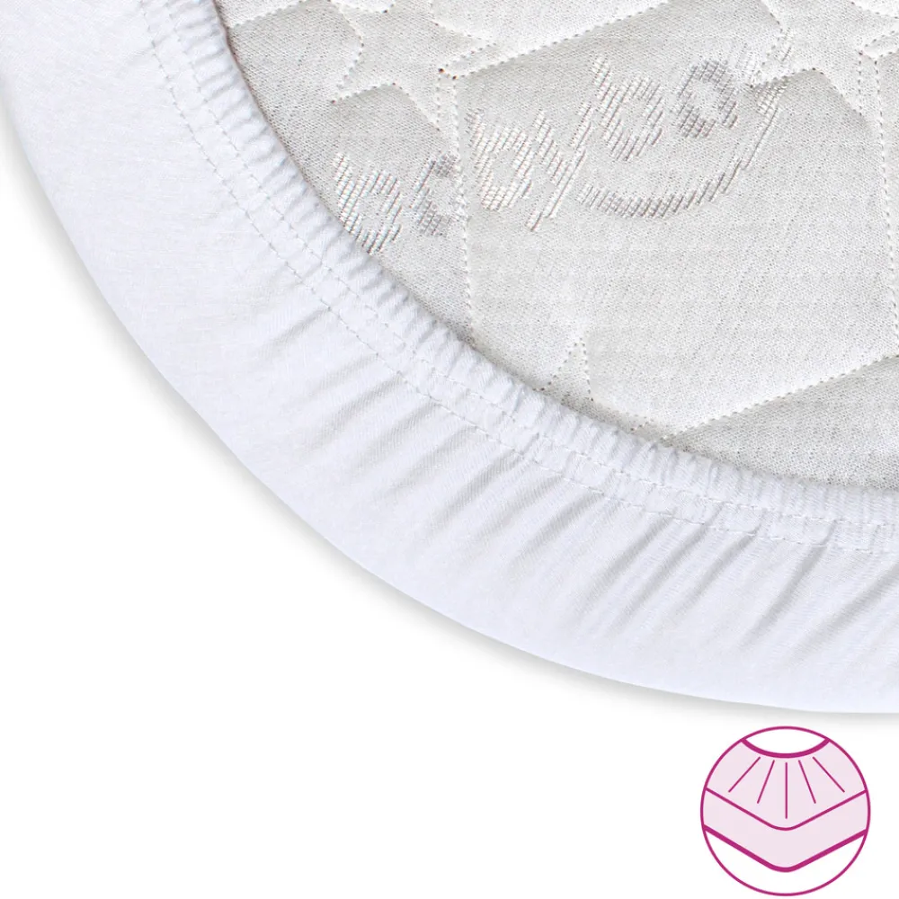 Babybay Jersey lagen, deluxe 1 stk. til Side by side seng Boxspring - hvid-Børn Lagner & Vådliggerlagner