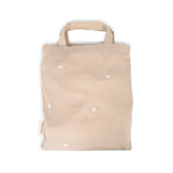 Filibabba Junior sengetøj - Warm grey med broderet Christian hval-Børn Sengetøj