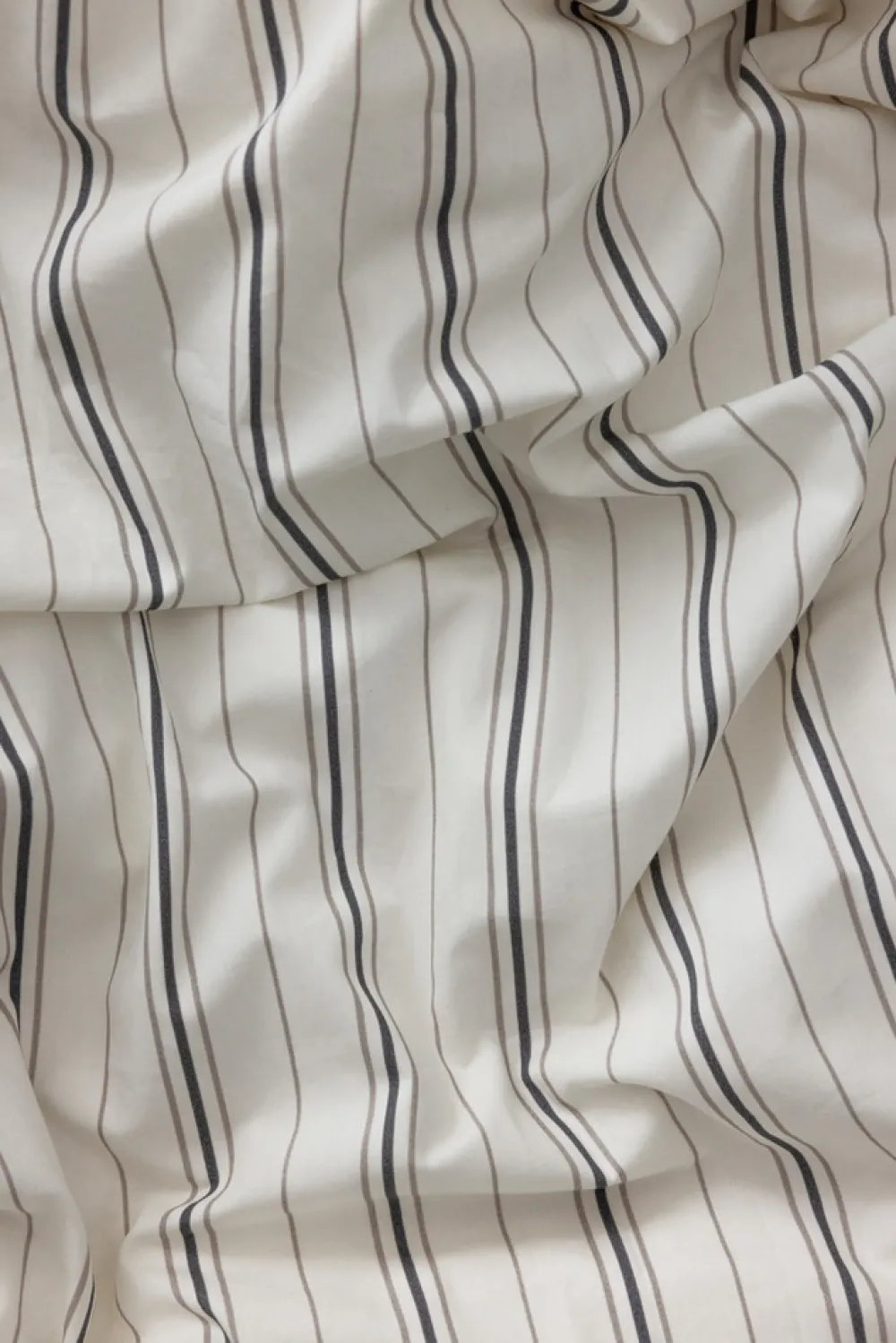 Sebra Junior sengetøj, cream stripe,beige/blå 140x100-Børn Sengetøj