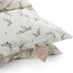 Sebra Junior sengetøj, powder blossom, beige 140x100-Børn Sengetøj