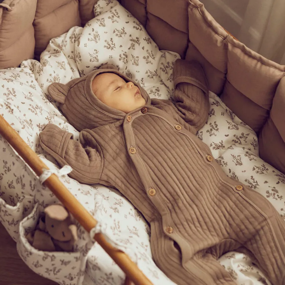 Müsli Junior sengetøj, 100x140 cm - Floral, beige,-Børn Sengetøj