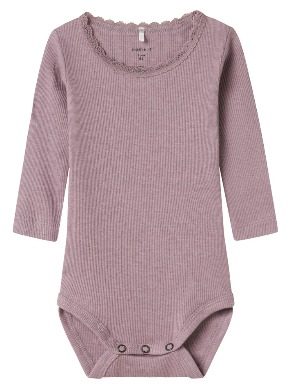 NAME IT Kab langærmet boby - Elderberry- Bodystocking Langærmet