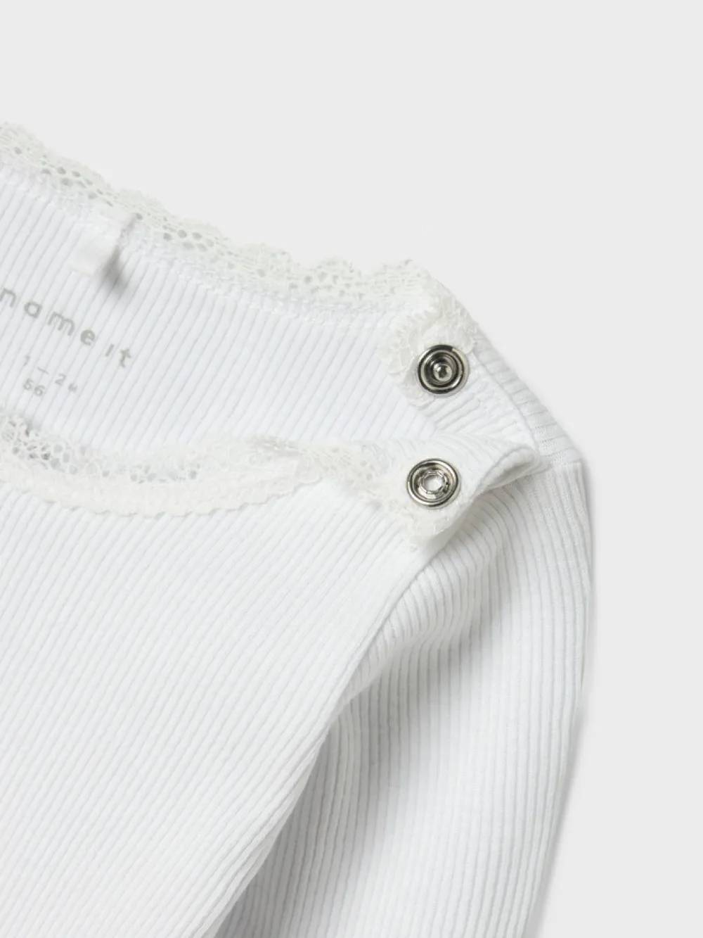 NAME IT Kab langærmet body - Bright white- Bodystocking Langærmet