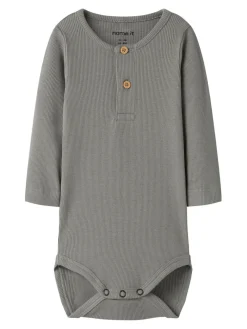 NAME IT Kab Langærmet body - Shadow- Bodystocking Langærmet