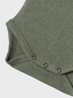 NAME IT Kab LS body - Dusty olive- Bodystocking Langærmet