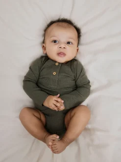 NAME IT Kab LS body - Dusty olive- Bodystocking Langærmet