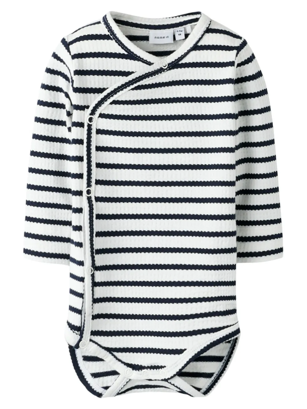 NAME IT Kans Langærmet Wrap Body - Cloud Dancer- Bodystocking M. Skrålukning