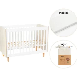 BeKids Karl starterpakke - seng, madras og lagen-Børn Pakkeløsninger|Tremmesenge