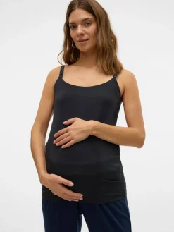 MamaLicious Kerrie strap top - BLACK- Overdele