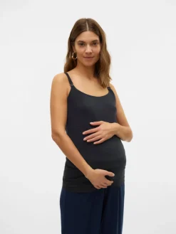 MamaLicious Kerrie strap top - BLACK- Overdele