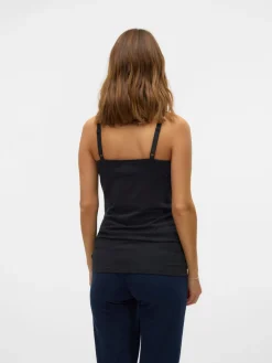 MamaLicious Kerrie strap top - BLACK- Overdele