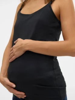 MamaLicious Kerrie strap top - BLACK- Overdele