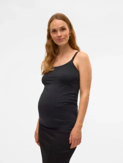 MamaLicious Kerrie strap top - BLACK- Overdele