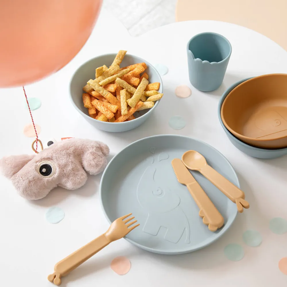 Done By Deer Kiddish skål raffi blå- Service