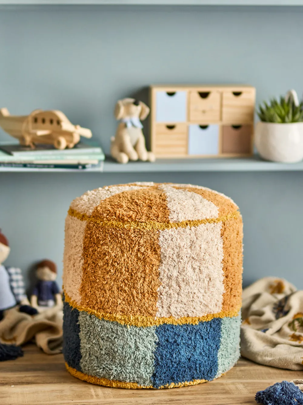 Bloomingvillemini Kio Puf, Blå, Bomuld-Børn Bænke & Skamler