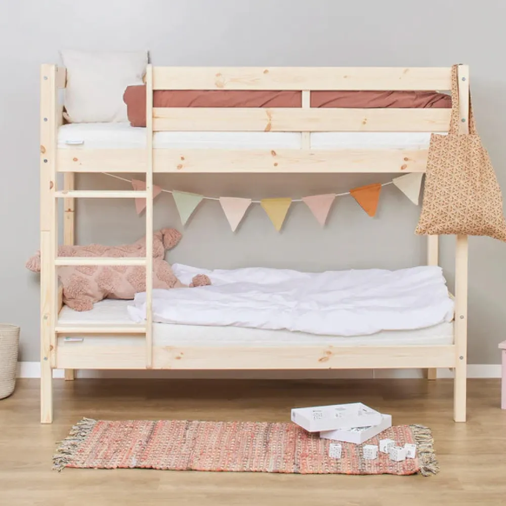 Hoppekids Køjeseng inkl. bund, Eco comfort 90x200 cm. - Natur-Børn Juniorsenge