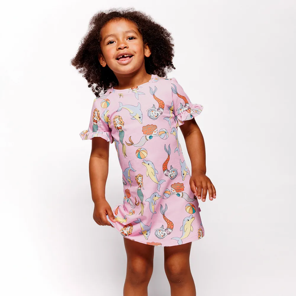 Småfolk Kjole kortærmet - Pink lavender- Kjoler