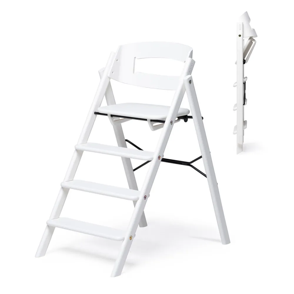 KAOS Klapp højstol foldbar - bøg hvid-Børn Højstole Uden Tilbehør