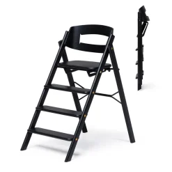 KAOS Klapp højstol foldbar - eg sort-Børn Højstole Uden Tilbehør
