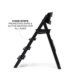 KAOS Klapp højstol foldbar - eg sort-Børn Højstole Uden Tilbehør