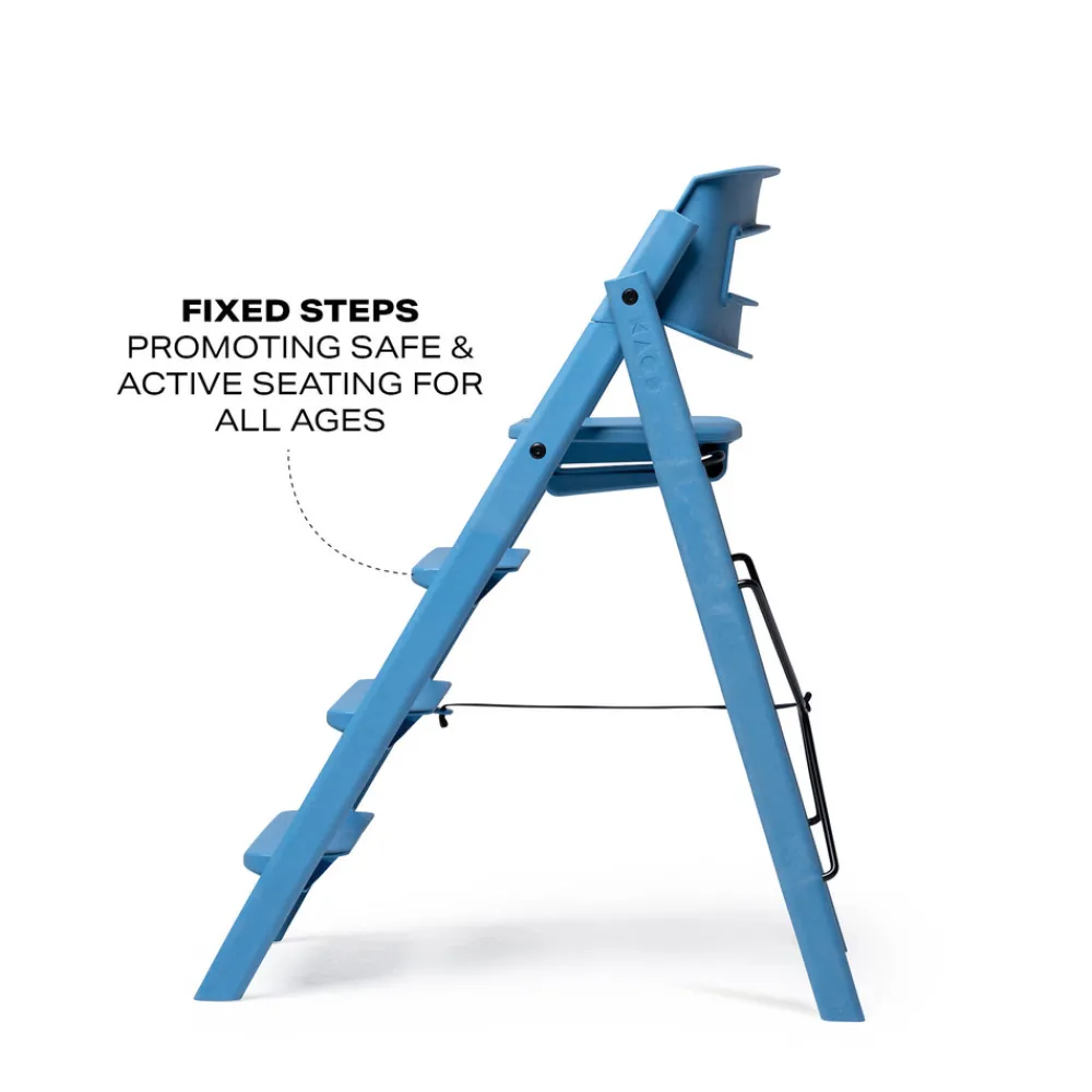 KAOS Klapp højstol foldbar - Genbrugsplast, blå-Børn Højstole Uden Tilbehør