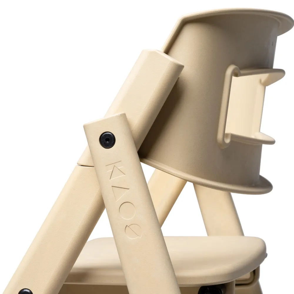 KAOS Klapp højstol foldbar - Genbrugsplast, sand-Børn Højstole Uden Tilbehør