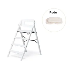 KAOS Klapp højstol foldbar bøg inkl. pude - hvid-Børn Højstole Med Tilbehør