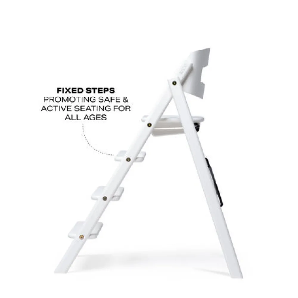 KAOS Klapp højstol foldbar bøg inkl. pude - hvid-Børn Højstole Med Tilbehør