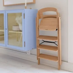 KAOS Klapp højstol foldbar eg inkl. pude - natur-Børn Højstole Med Tilbehør