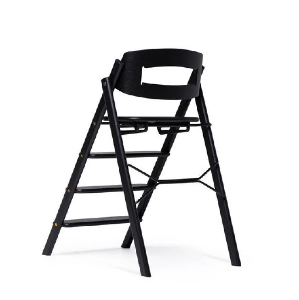 KAOS Klapp højstol foldbar eg inkl. pude - sort-Børn Højstole Med Tilbehør