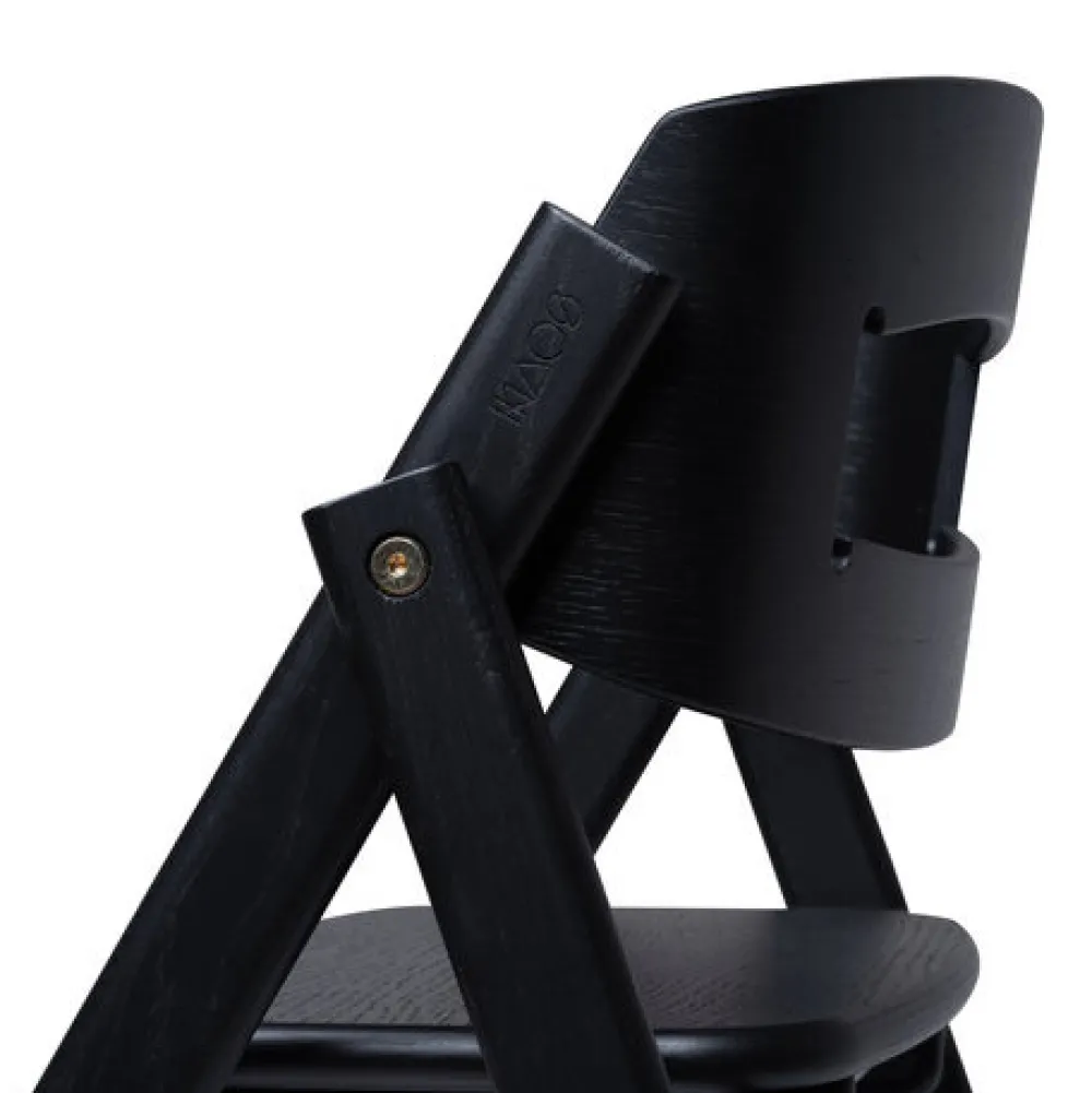 KAOS Klapp højstol foldbar eg inkl. pude - sort-Børn Højstole Med Tilbehør