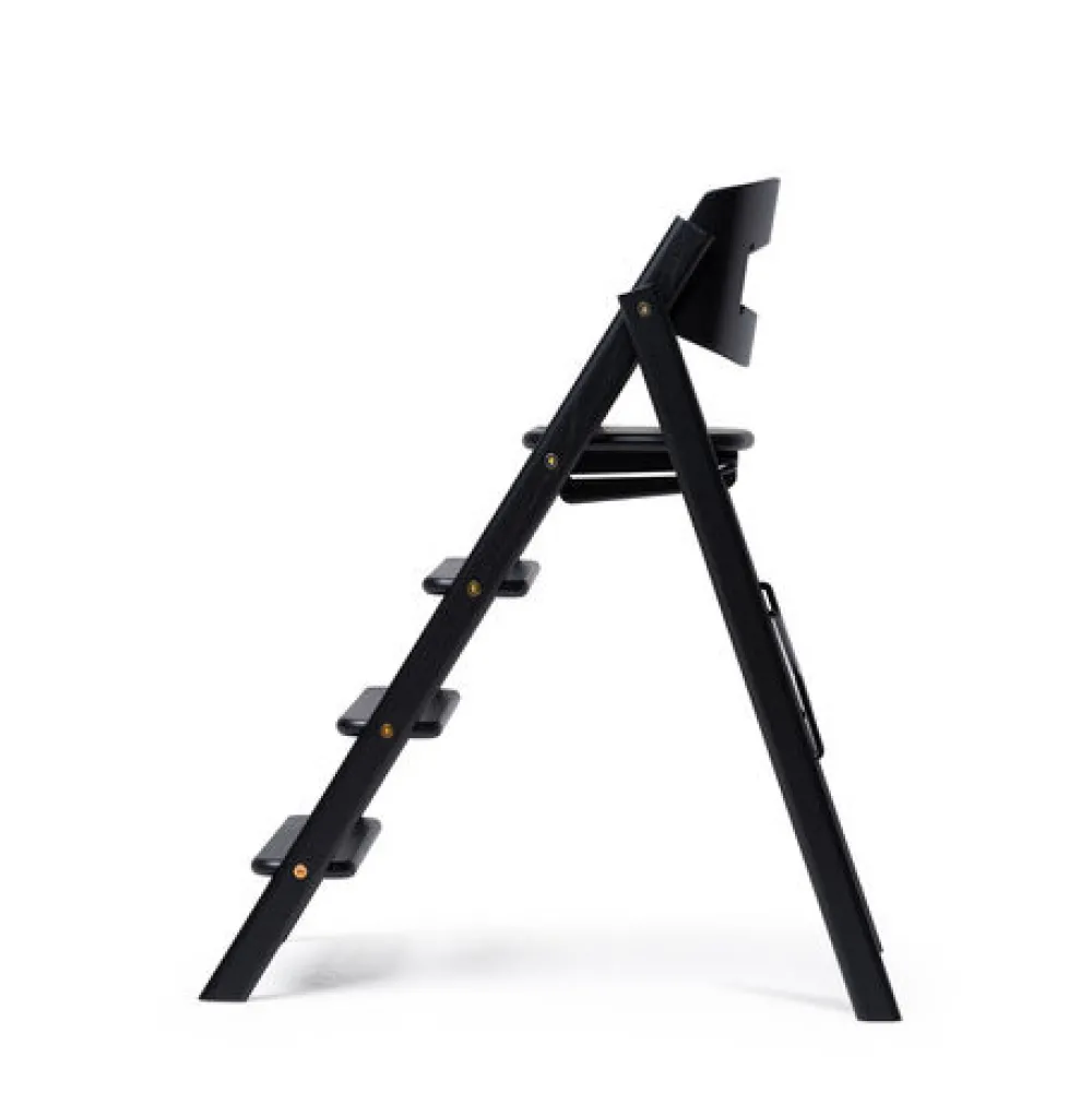 KAOS Klapp højstol foldbar eg inkl. bøjle og bakke - sort-Børn Højstole Med Tilbehør